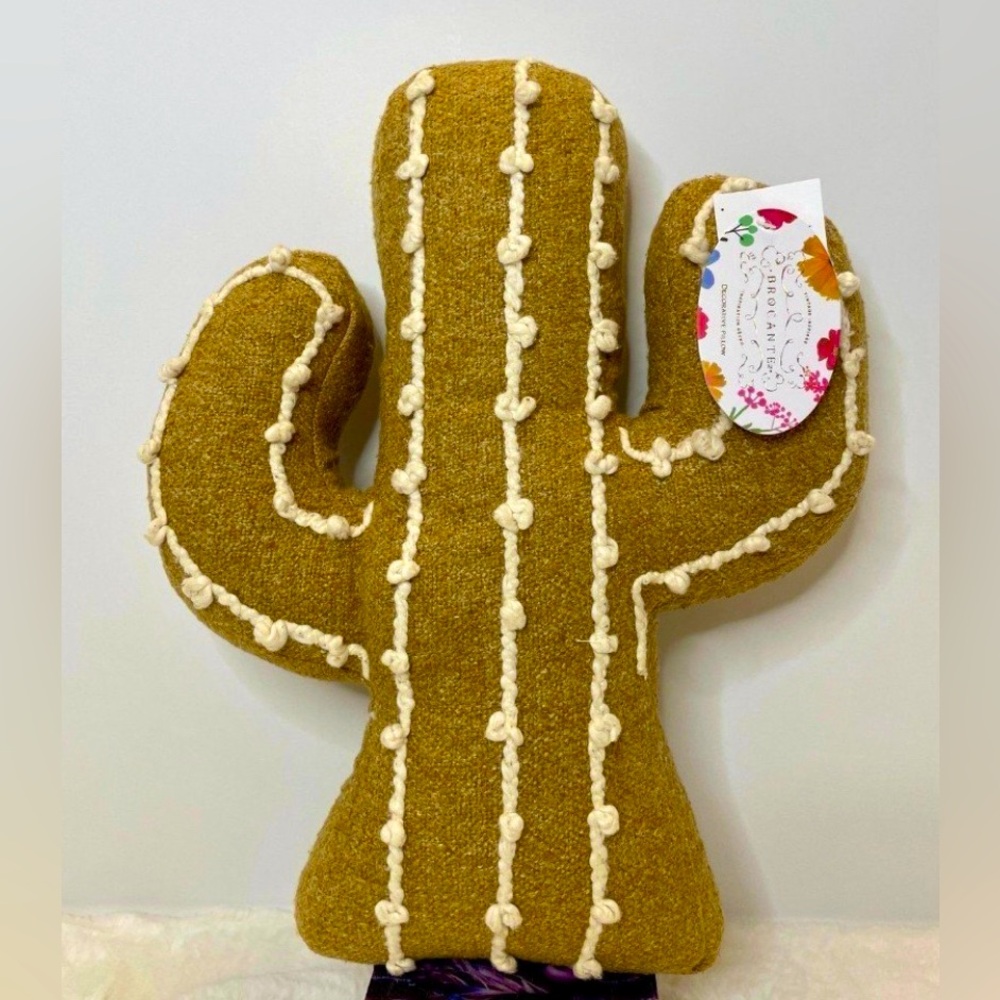 Brocante Cactus Decorative Accent Pillow Vintage Inspired‎ New